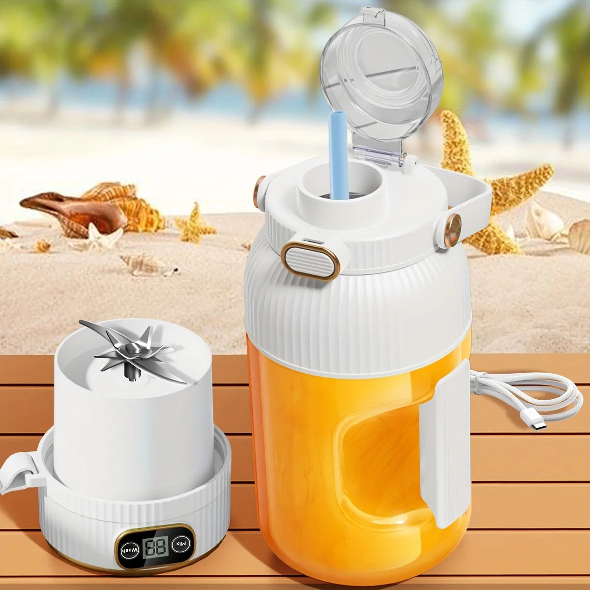 Royelux 2025 Portable Juicer Machine – Travel Blender with Digital Display for Smoothies