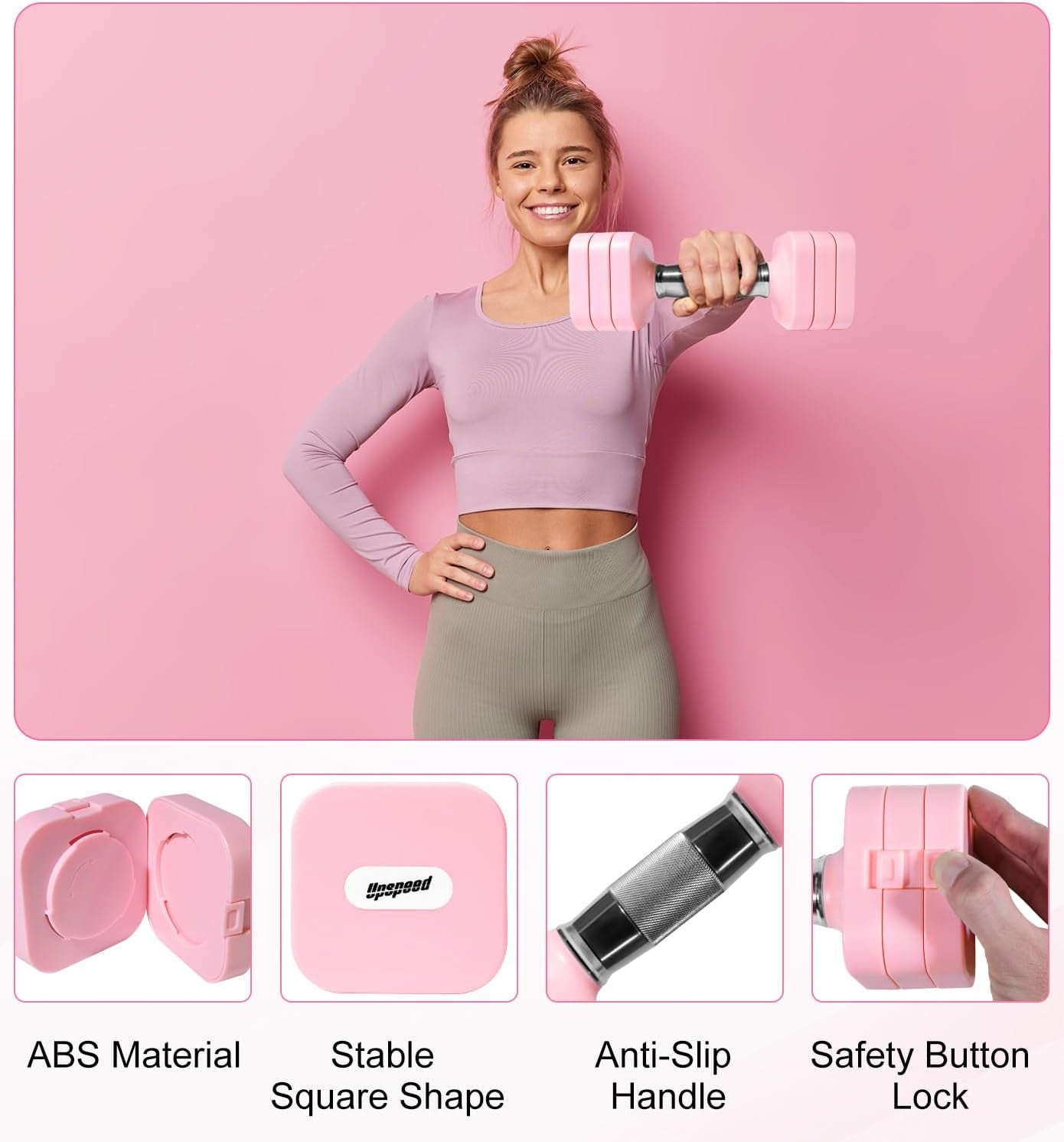 Adjustable Dumbbell Set for Women Men 7.5LB/10LB/15LB/20LB/25LB Each