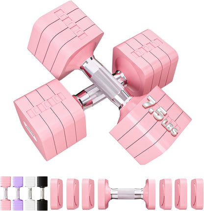 Adjustable Dumbbell Set for Women Men 7.5LB/10LB/15LB/20LB/25LB Each