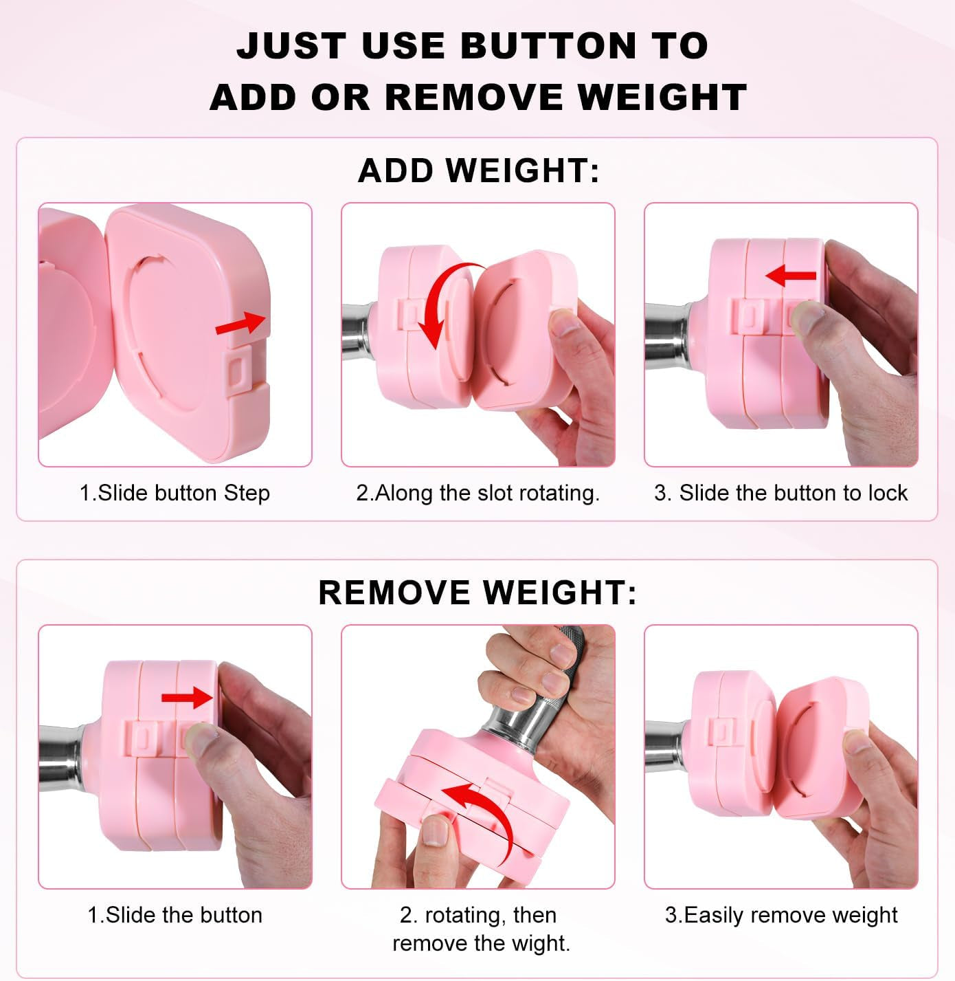 Adjustable Dumbbell Set for Women Men 7.5LB/10LB/15LB/20LB/25LB Each