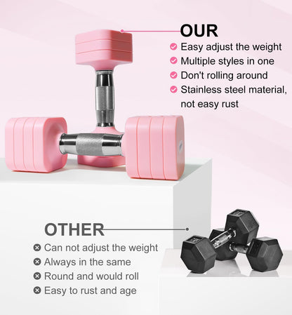 Adjustable Dumbbell Set for Women Men 7.5LB/10LB/15LB/20LB/25LB Each