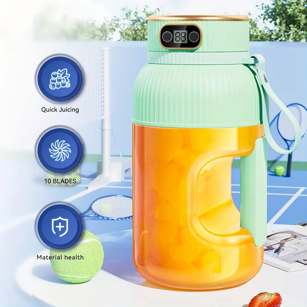 Royelux 2025 Portable Juicer Machine – Travel Blender with Digital Display for Smoothies