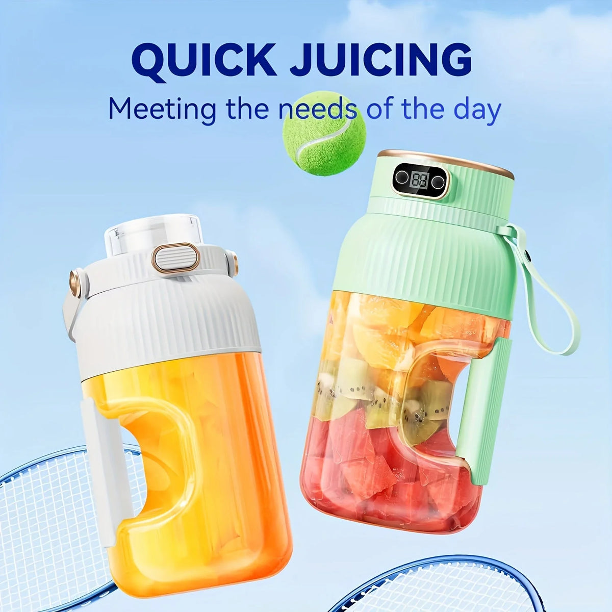 Royelux 2025 Portable Juicer Machine – Travel Blender with Digital Display for Smoothies